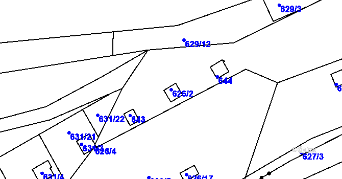 Parcela st. 626/2 v KÚ Drahelice, Katastrální mapa