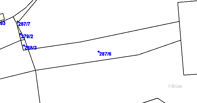 Parcela st. 287/6 v KÚ Drahelice, Katastrální mapa