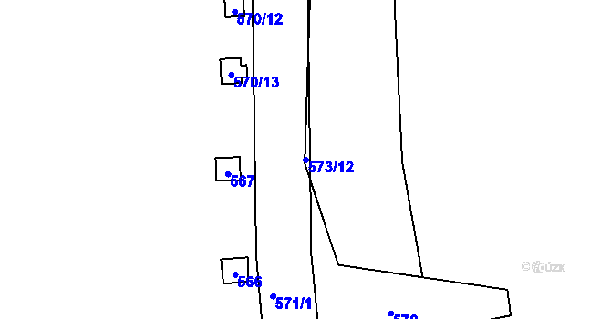 Parcela st. 573/12 v KÚ Drahelice, Katastrální mapa