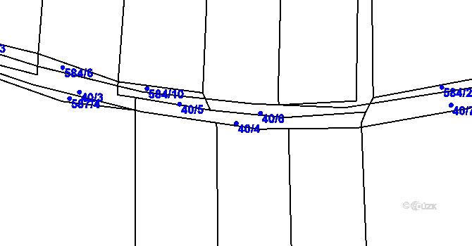 Parcela st. 40/4 v KÚ Drahelice, Katastrální mapa