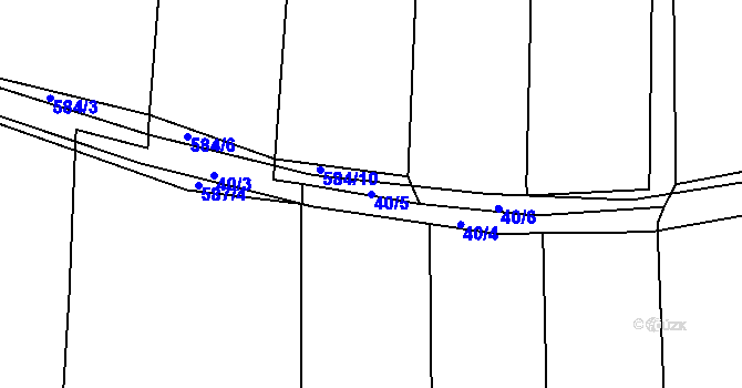 Parcela st. 40/5 v KÚ Drahelice, Katastrální mapa