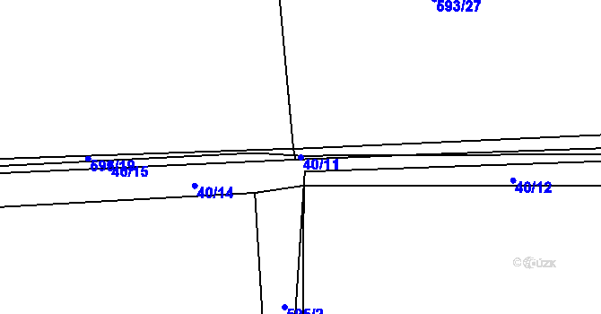 Parcela st. 40/11 v KÚ Drahelice, Katastrální mapa