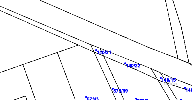 Parcela st. 140/21 v KÚ Drahelice, Katastrální mapa