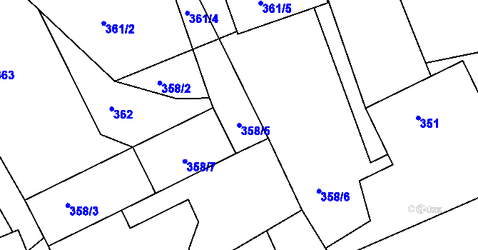 Parcela st. 358/5 v KÚ Drahelice, Katastrální mapa