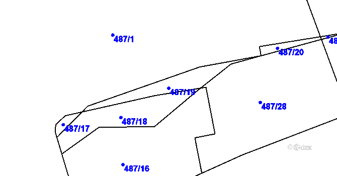 Parcela st. 487/19 v KÚ Drahelice, Katastrální mapa