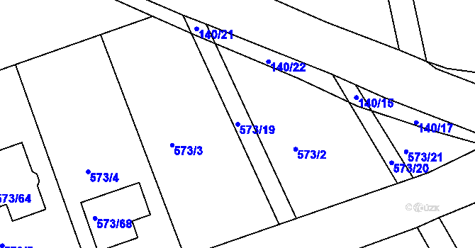 Parcela st. 573/19 v KÚ Drahelice, Katastrální mapa