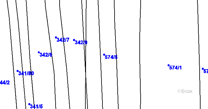 Parcela st. 574/5 v KÚ Drahelice, Katastrální mapa
