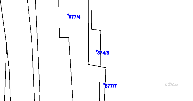Parcela st. 574/8 v KÚ Drahelice, Katastrální mapa