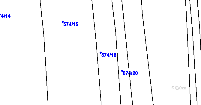 Parcela st. 574/18 v KÚ Drahelice, Katastrální mapa