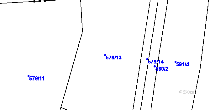 Parcela st. 579/13 v KÚ Drahelice, Katastrální mapa