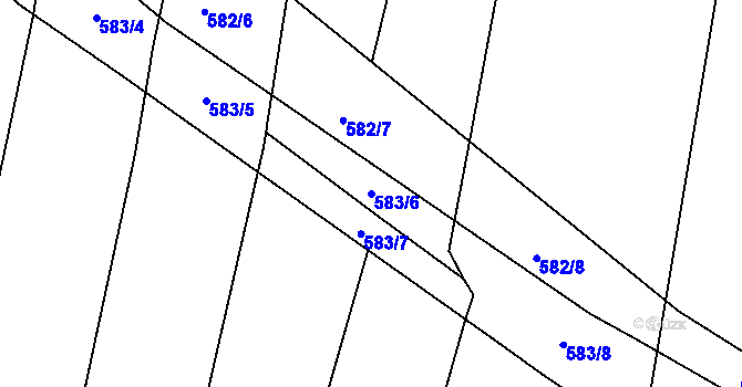 Parcela st. 583/6 v KÚ Drahelice, Katastrální mapa