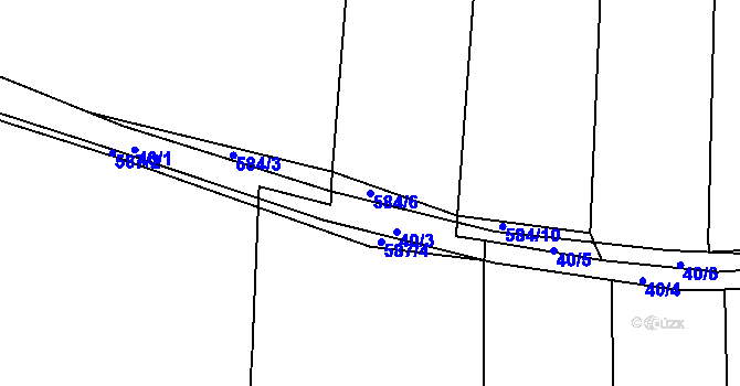 Parcela st. 584/6 v KÚ Drahelice, Katastrální mapa