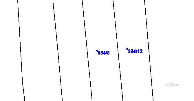 Parcela st. 584/8 v KÚ Drahelice, Katastrální mapa