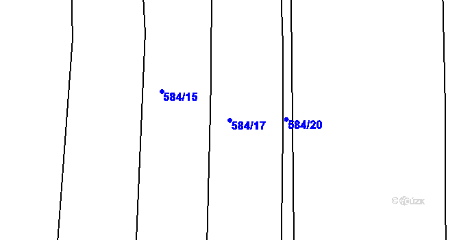 Parcela st. 584/17 v KÚ Drahelice, Katastrální mapa