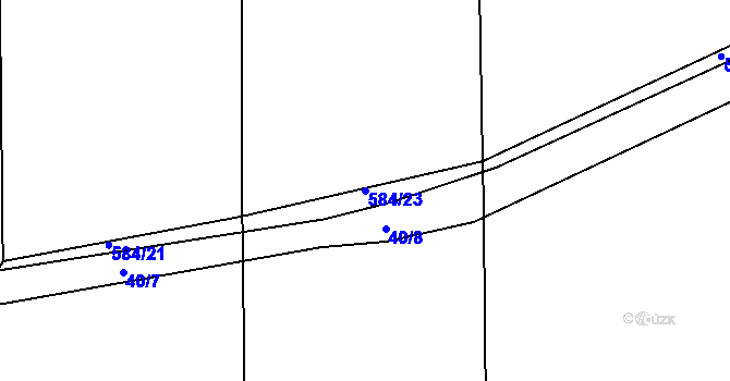 Parcela st. 584/23 v KÚ Drahelice, Katastrální mapa