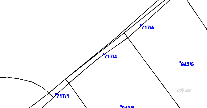 Parcela st. 717/4 v KÚ Drahelice, Katastrální mapa
