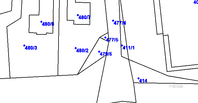 Parcela st. 479/5 v KÚ Drahelice, Katastrální mapa