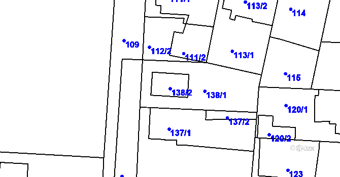 Parcela st. 138/2 v KÚ Drahelice, Katastrální mapa
