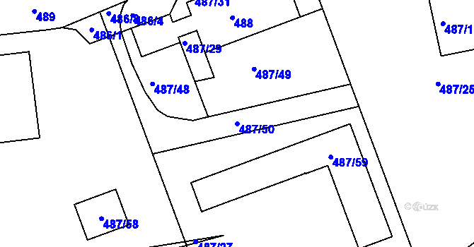 Parcela st. 487/50 v KÚ Drahelice, Katastrální mapa
