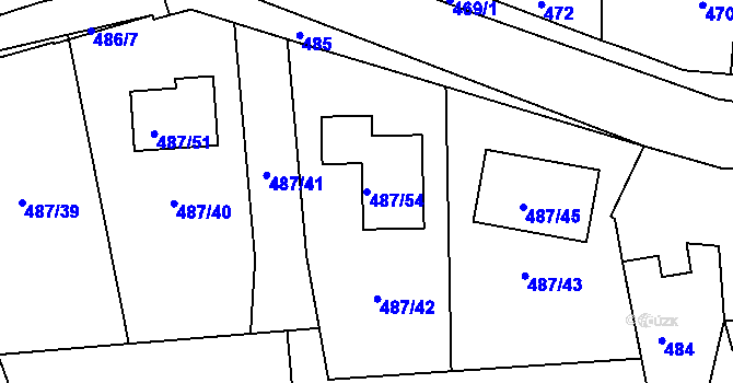 Parcela st. 487/54 v KÚ Drahelice, Katastrální mapa