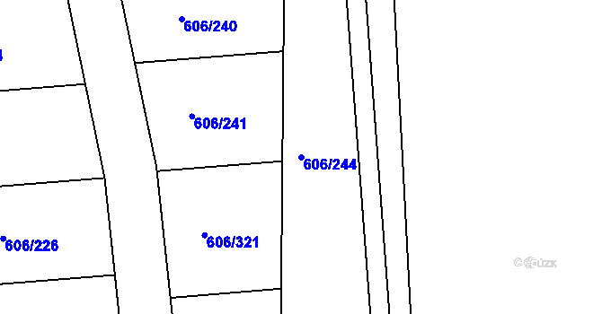 Parcela st. 606/244 v KÚ Drahelice, Katastrální mapa