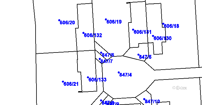 Parcela st. 847/6 v KÚ Drahelice, Katastrální mapa