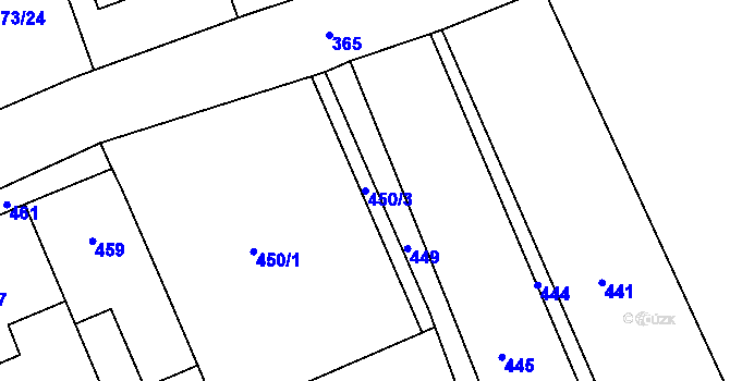 Parcela st. 450/3 v KÚ Drahelice, Katastrální mapa