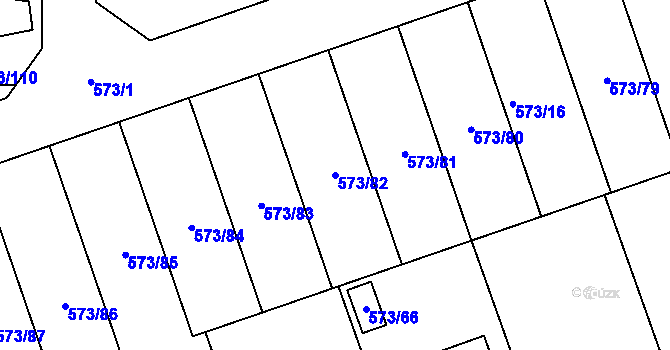 Parcela st. 573/82 v KÚ Drahelice, Katastrální mapa