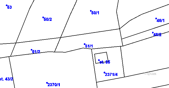 Parcela st. 51/1 v KÚ Nynice, Katastrální mapa