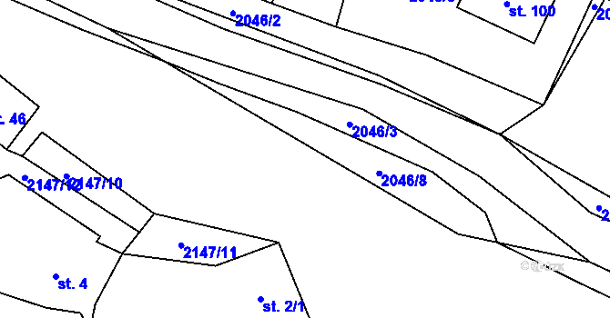 Parcela st. 2147/43 v KÚ Nynice, Katastrální mapa