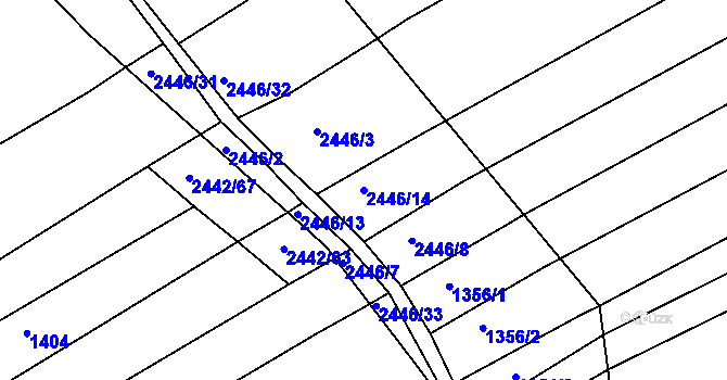 Parcela st. 2446/14 v KÚ Nynice, Katastrální mapa