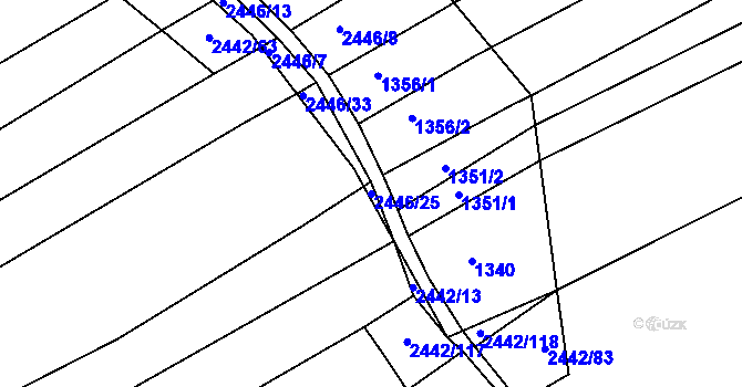 Parcela st. 2446/25 v KÚ Nynice, Katastrální mapa