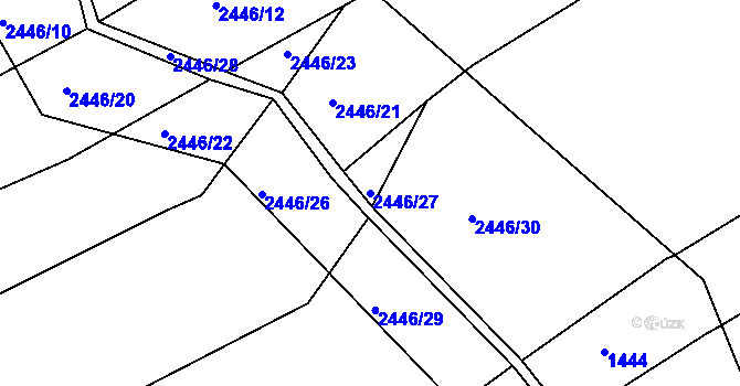 Parcela st. 2446/27 v KÚ Nynice, Katastrální mapa