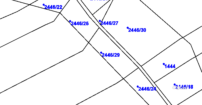Parcela st. 2446/29 v KÚ Nynice, Katastrální mapa