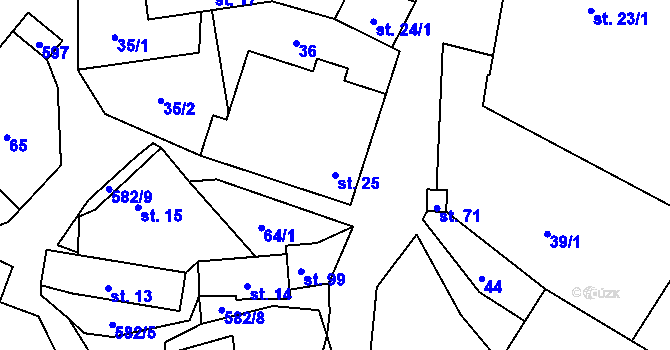 Parcela st. 25 v KÚ Nýrov, Katastrální mapa