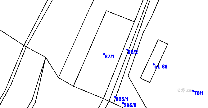 Parcela st. 87/1 v KÚ Nýrov, Katastrální mapa