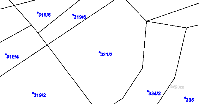 Parcela st. 321/2 v KÚ Nýrov, Katastrální mapa