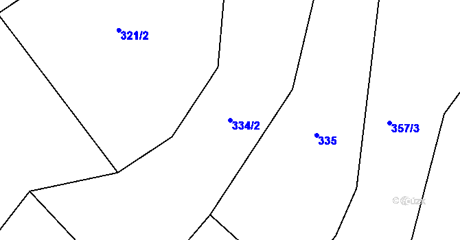 Parcela st. 334/2 v KÚ Nýrov, Katastrální mapa