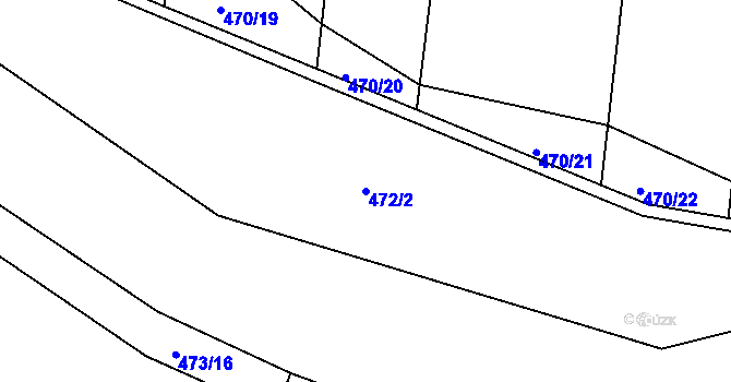 Parcela st. 472/2 v KÚ Nýrov, Katastrální mapa