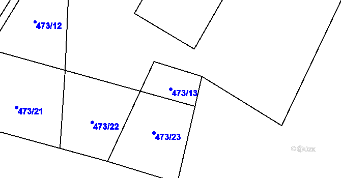Parcela st. 473/13 v KÚ Nýrov, Katastrální mapa