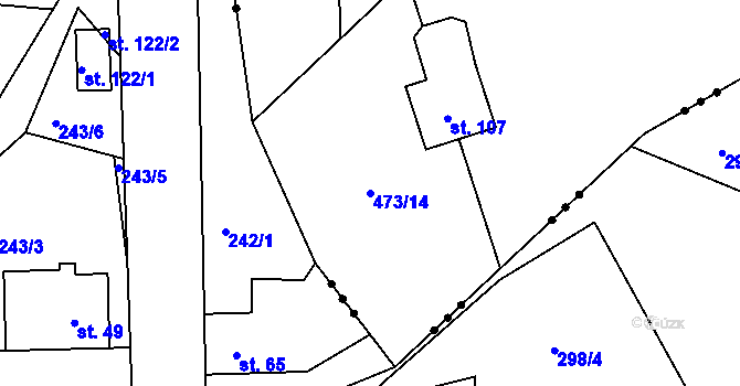 Parcela st. 473/14 v KÚ Nýrov, Katastrální mapa