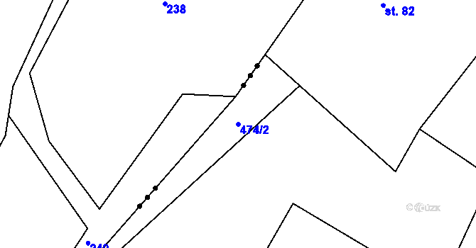 Parcela st. 474/2 v KÚ Nýrov, Katastrální mapa
