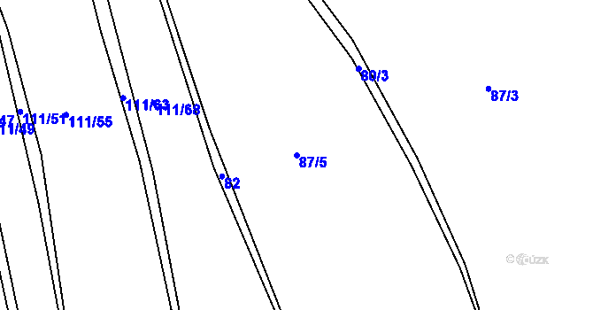 Parcela st. 87/5 v KÚ Nýrov, Katastrální mapa