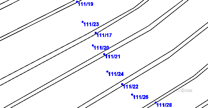 Parcela st. 111/21 v KÚ Nýrov, Katastrální mapa