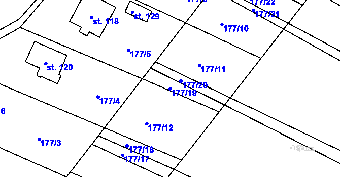 Parcela st. 177/19 v KÚ Nýrov, Katastrální mapa
