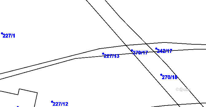 Parcela st. 227/13 v KÚ Nýrov, Katastrální mapa