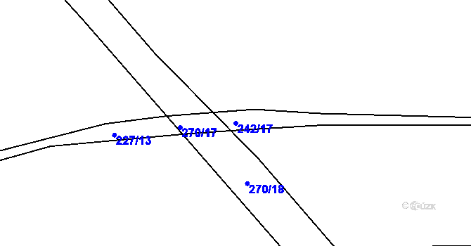Parcela st. 242/17 v KÚ Nýrov, Katastrální mapa