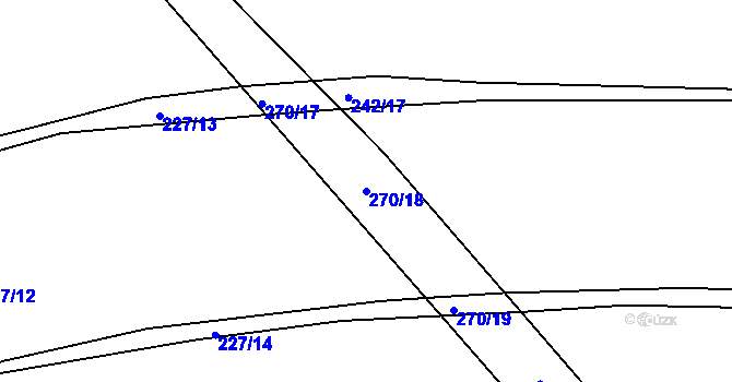 Parcela st. 270/18 v KÚ Nýrov, Katastrální mapa