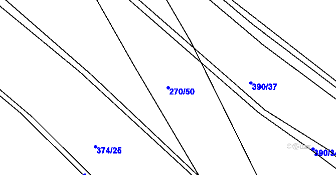 Parcela st. 270/50 v KÚ Nýrov, Katastrální mapa