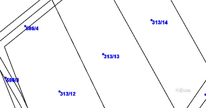 Parcela st. 313/13 v KÚ Nýrov, Katastrální mapa